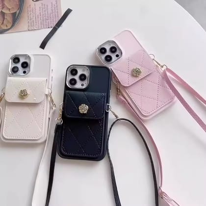 Pink Candy Crossbody Bracelet iPhone Soft Silicone Rubber Case-iPhone 15