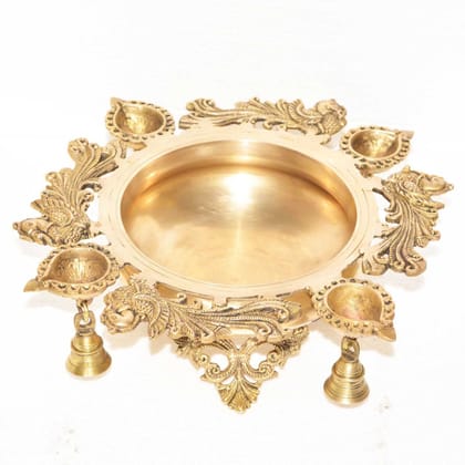 Brass Decorative Urli - Classic Floral Design, Diameter : 13.5 Inch (BSMAS1150 A)