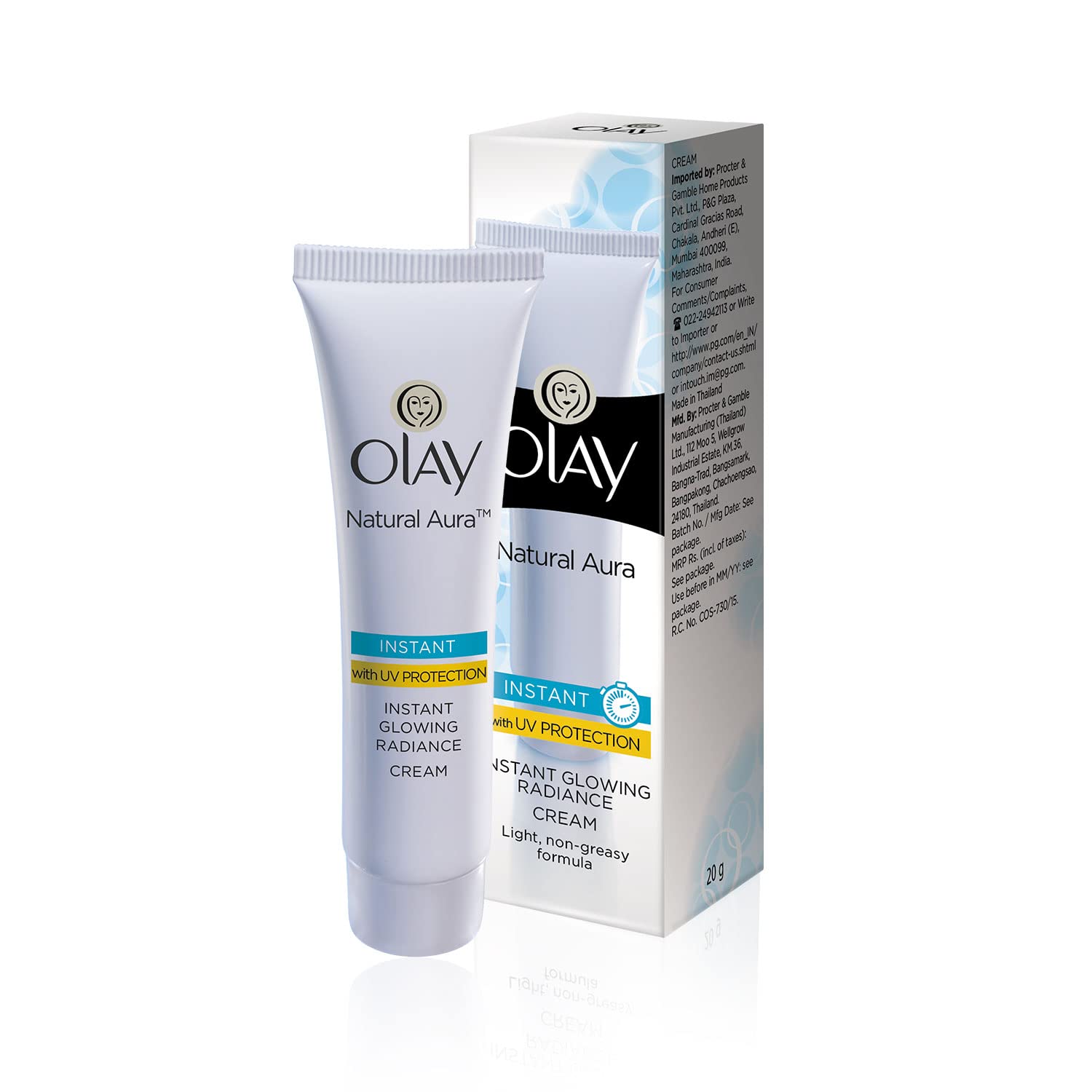 Olay Natural Aura - Vitamin B3, Pro B5, E, With UV Protection, 20 gm