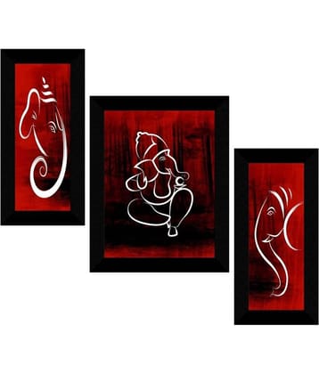 Saf Lord Ganesh Ji Religious Wall Hanging Painting With Frame
