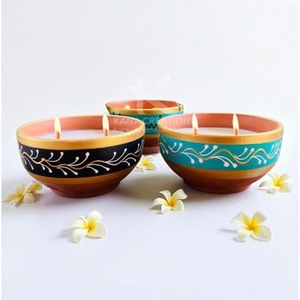NEELIMA TERRACOTTA DIWALI CANDLES | SOUND AND SOIL COLLECTION (Neelima - Jasmine Aroma)