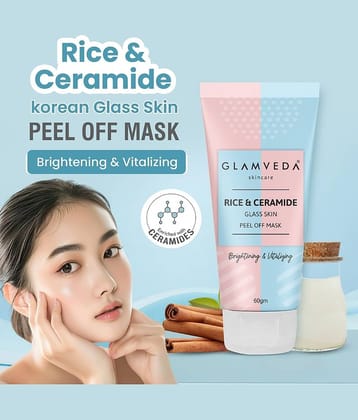 Glamveda Rice & Ceramide Korean Glass Skin Peel Off Mask Reduces Signs Of Ageing, 60g