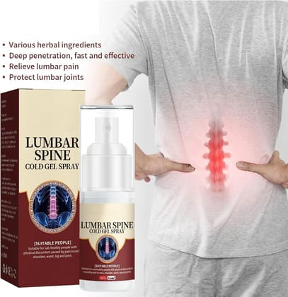 ELAHE Japanese Herbal Lumbar Spine Cold Gel Spray | Cooling Relief for Lower Back, Waist, Neck, Joint & Muscle Pain | Non-Greasy Fast Absorbing Formula | Portable Spray for Men & Women