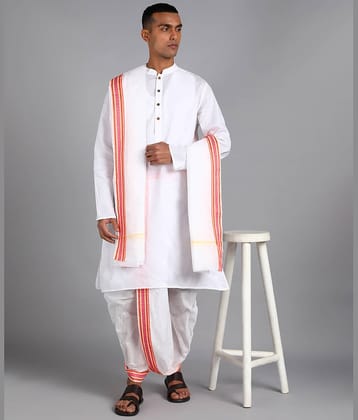 Shyam Handloom Cotton Men's Dhoti White ( Pack of 1 )
