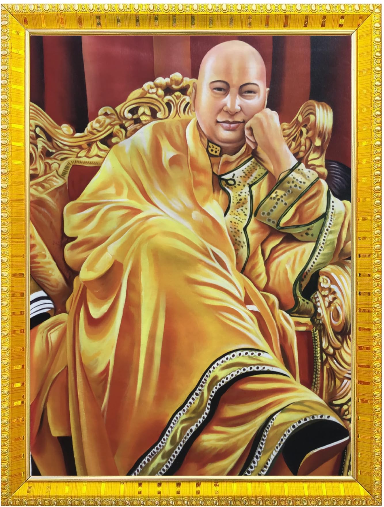 NOKKES Jai Guru Ji Swaroop Shukrana Guru Ji Golden 5X7 Inch Photo Frame_AQW27