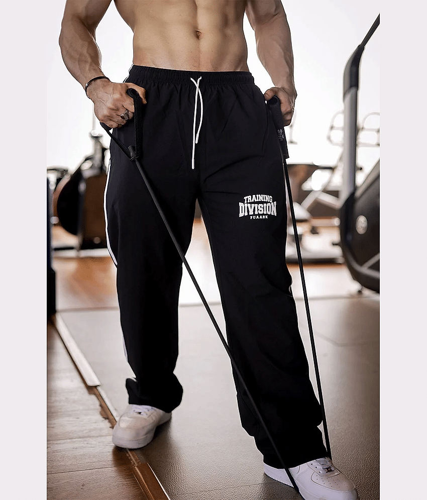 Fuaark Black Polyester Men's Sports Trackpants ( Pack of 1 )
