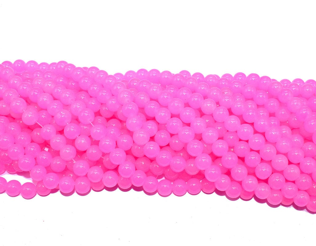 Light Pink Round Painted Glass Beads For Jewelry Making , 10 MM , (BWGB-285) Sold By Per String of Approx 80 Pcs-Per String of Approx 80 PCS (120 Gram) / Light Pink / 10 MM