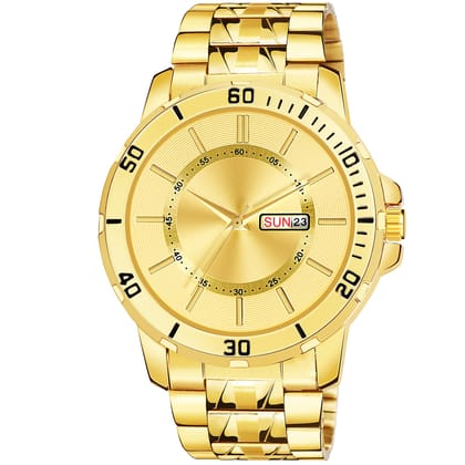 Gold Day-Date Function Casual Analog Watch for Men LR134