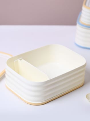 Cream Rectangle Lunch Box - 580 ML