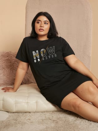 Now Or Never (Plus Size)-Black / 4XL