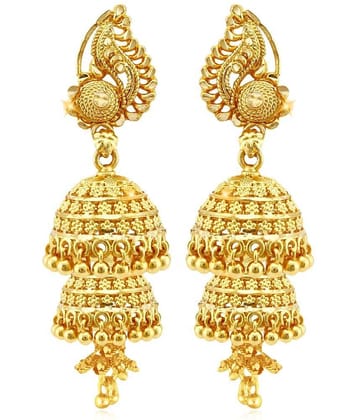 Vighnaharta South Screw back alloy Gold plated Jhumki, Jhumka, Jhumkas, Jhumki Earring for Women and Girls VFJ1498ERG
