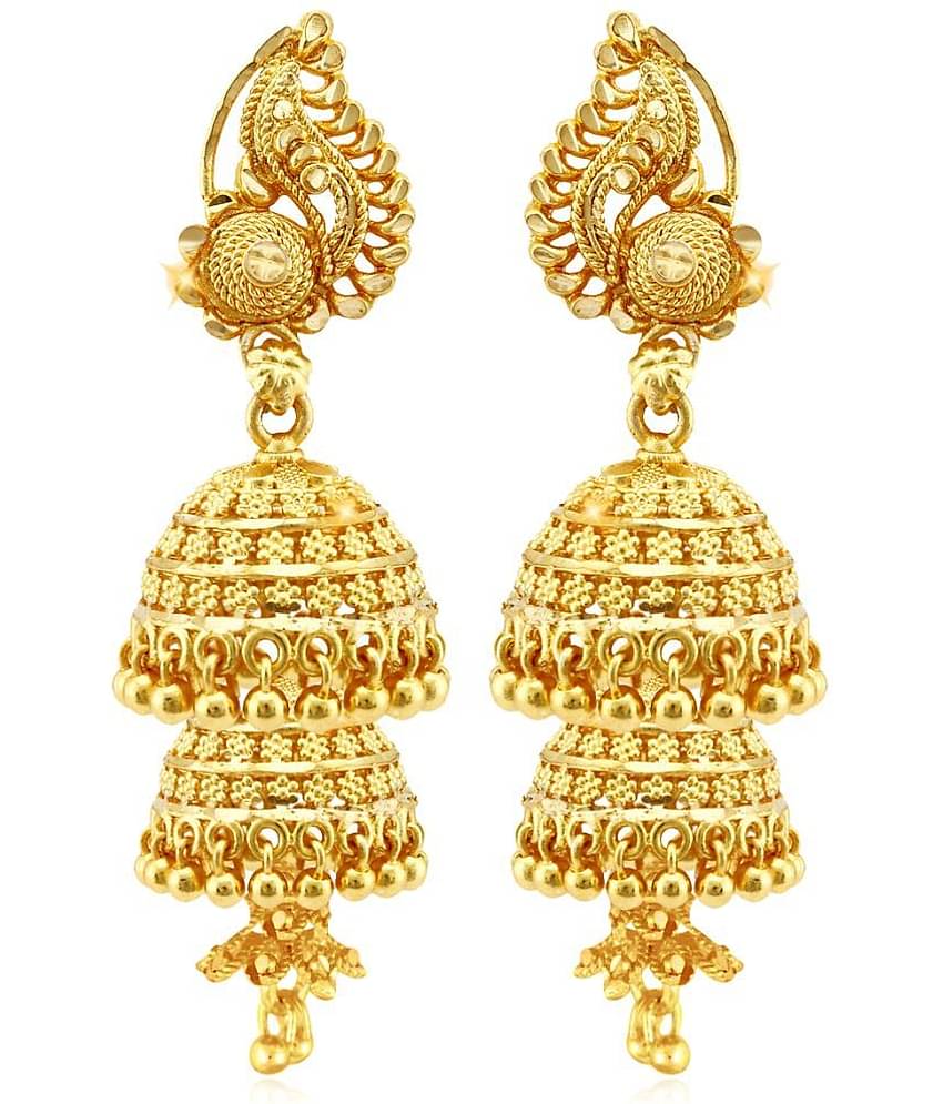 Vighnaharta South Screw back alloy Gold plated Jhumki, Jhumka, Jhumkas, Jhumki Earring for Women and Girls VFJ1498ERG