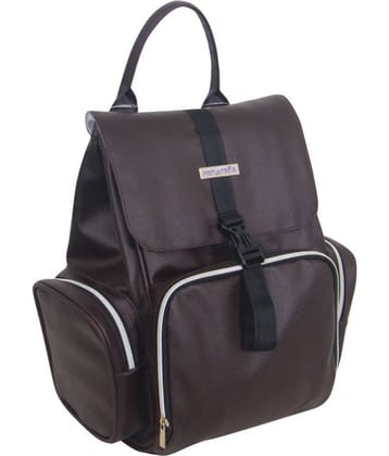 PrettyKrafts Brown Faux Leather Diaper Bag ( 40 cm