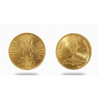 5000 Rupee Shri khatu Shyam Devotional Collectible Coin Gold Finish India 5000 Rupee Shri khatu Shyam Devotional Collectible Coin Gold Finish India