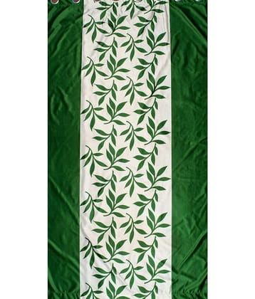 N2C Home Nature Semi-Transparent Eyelet Curtain 7 ft ( Pack of 1 ) - Green