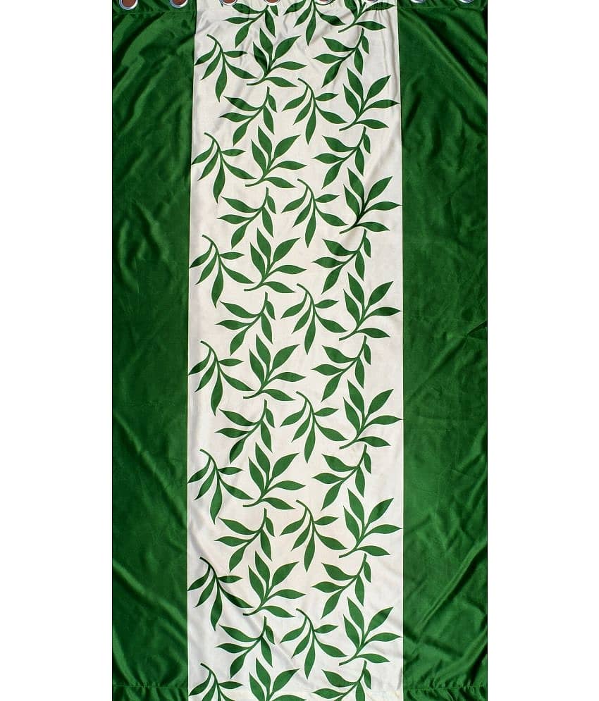 N2C Home Nature Semi-Transparent Eyelet Curtain 7 ft ( Pack of 1 ) - Green