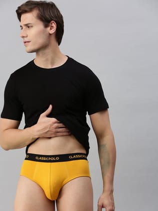 Classic Polo Men's Modal Solid Brief | Scarce - Yellow
