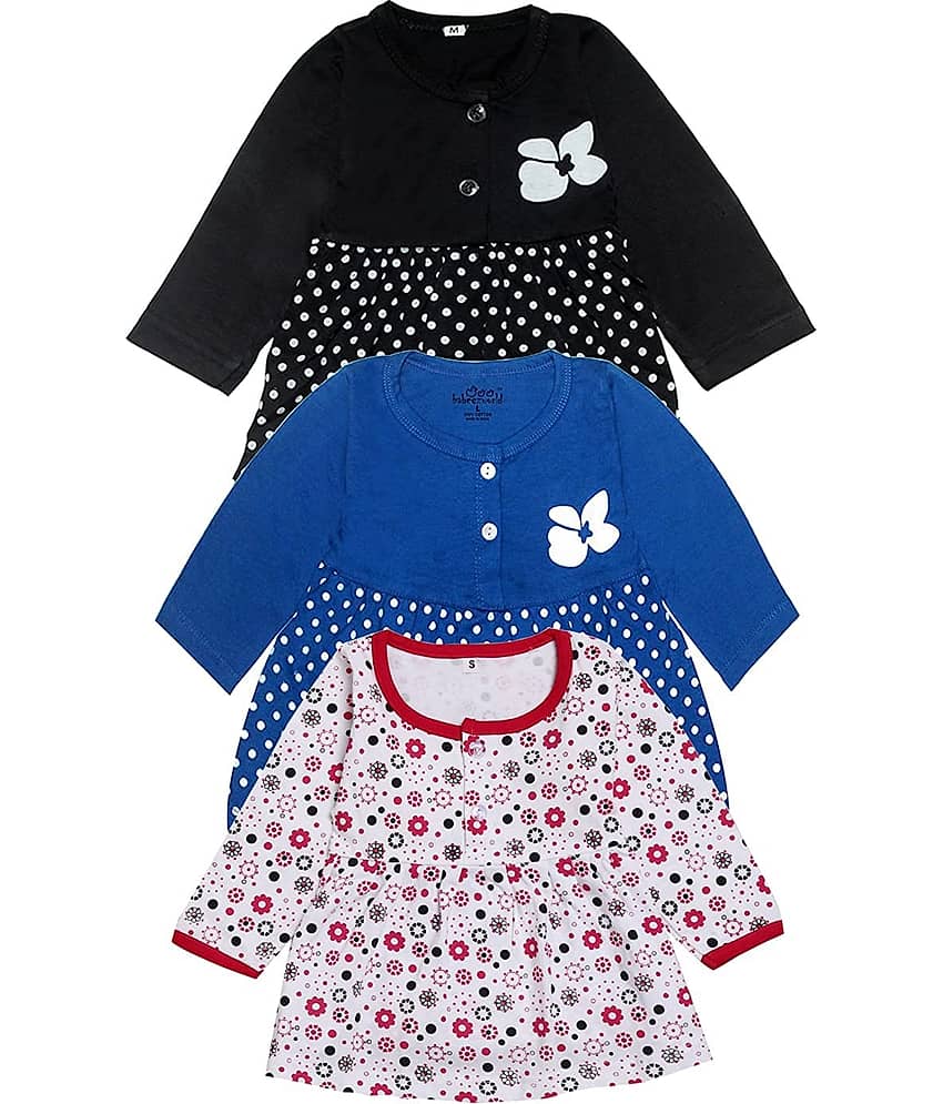 Babeezworld Pack of 3 Baby Girls 100% Cotton Frocks ( Multi )