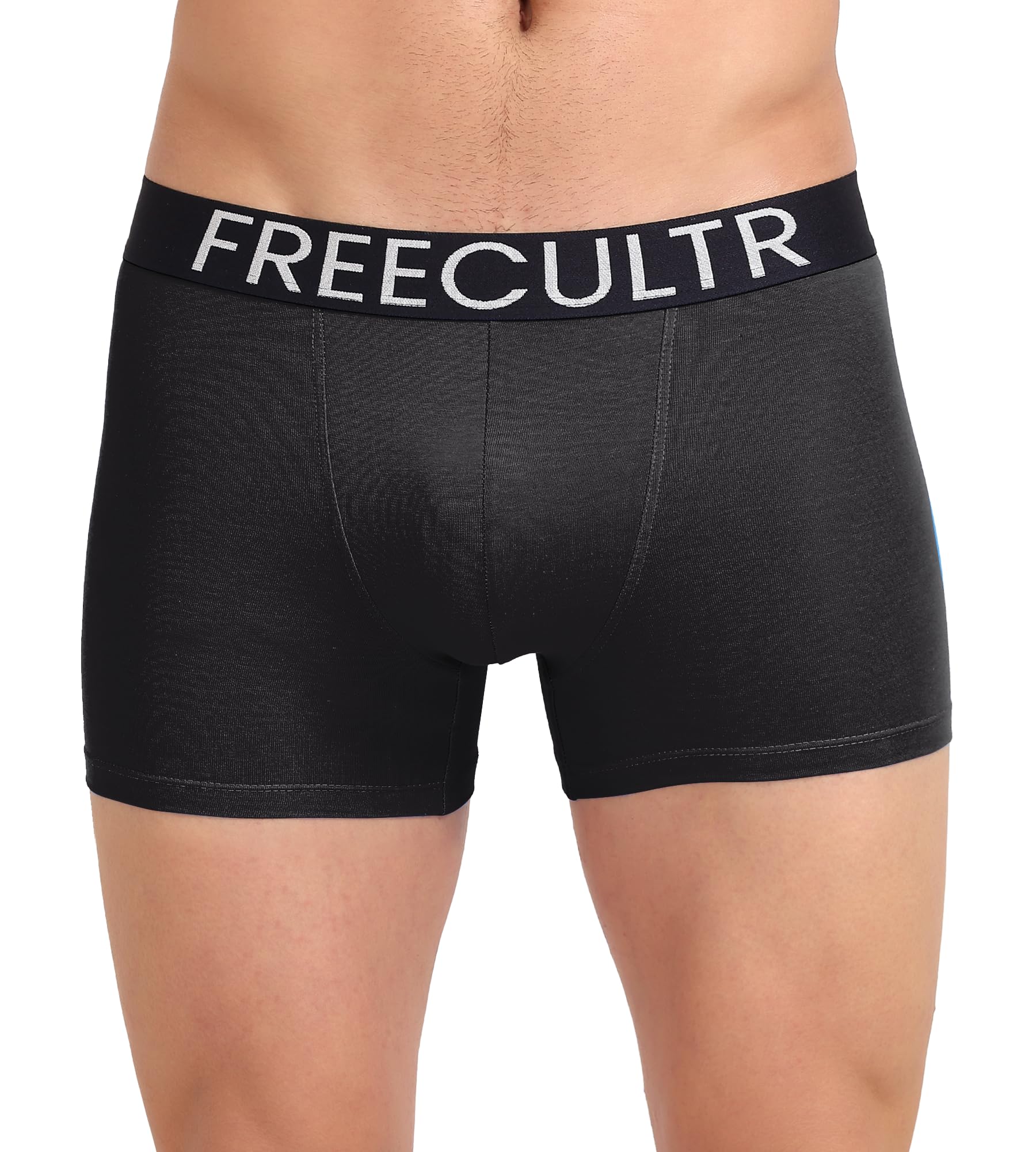 Freecultr Men's Underwear Organic Cotton (Ultrasoft Waistband) Premium Snug-Fit Trunk  Pack of 1-Black