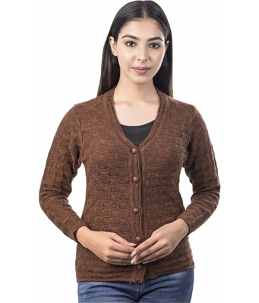 Ogarti Acrylic Round Neck Women's Cardigans Dress - Black ( Single )