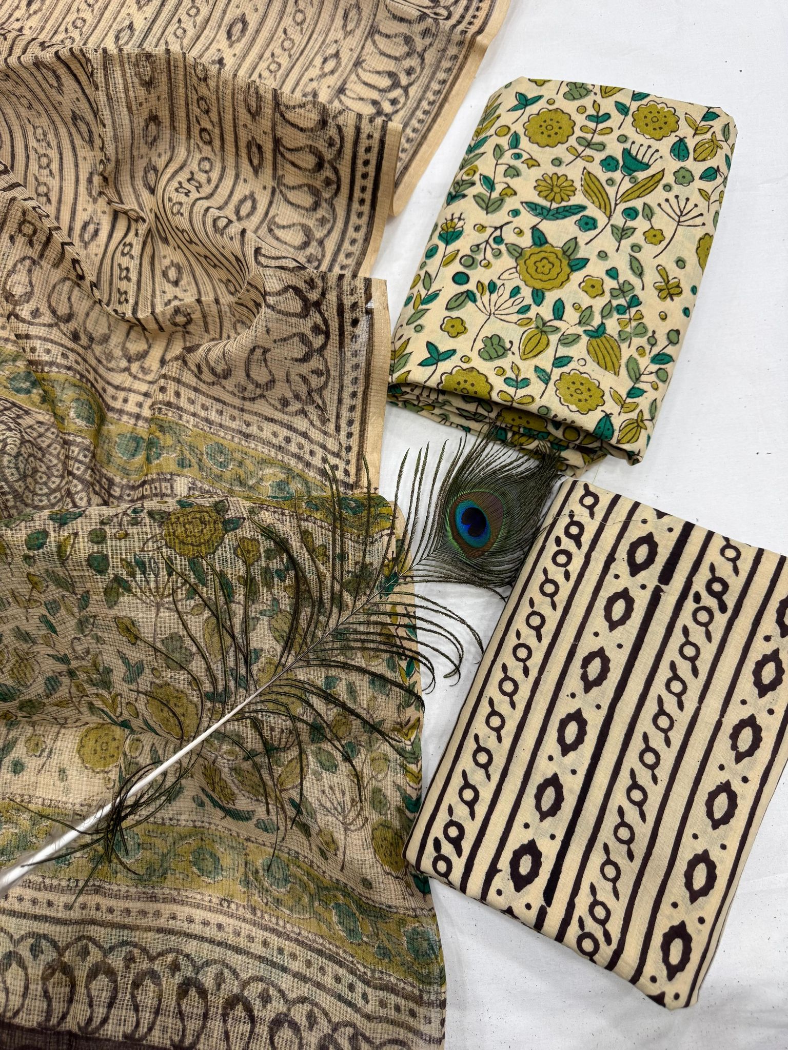 Elegant Cotton Suit with Kota Doriya Dupatta