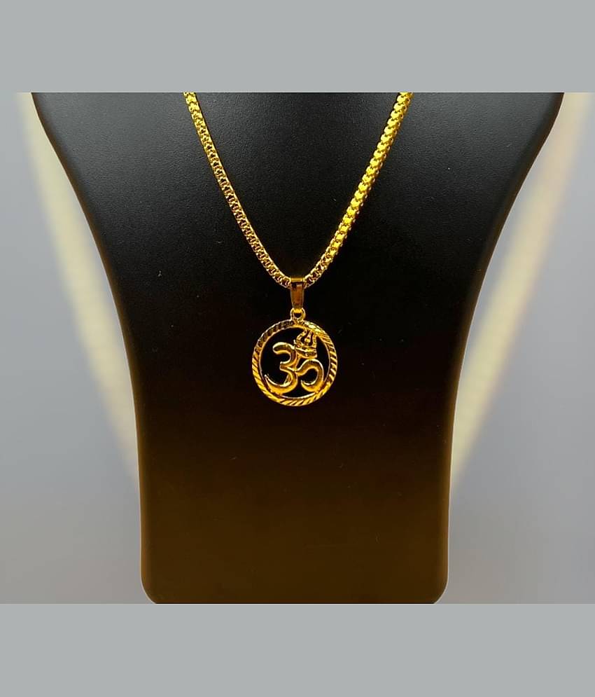 Charms Gold Religious Pendant With Chain ( Pack of 1 )