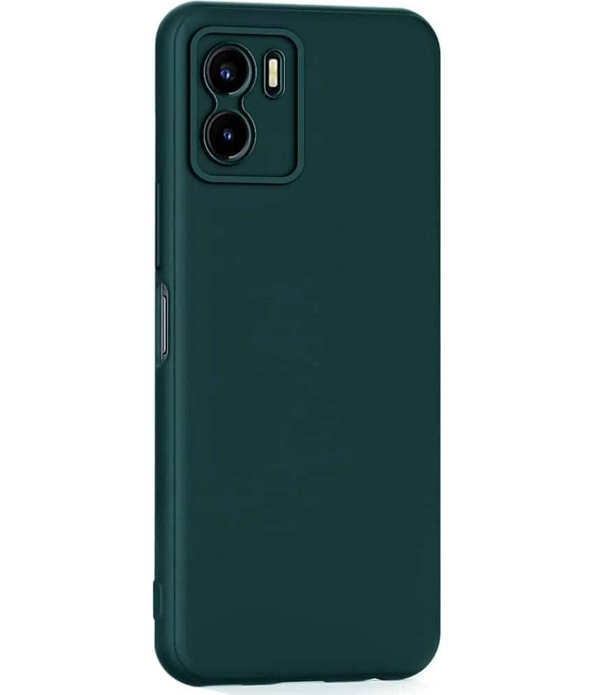 Case Vault Covers - Green Silicon Plain Cases Compatible For Vivo Y01 ( Pack of 1 )