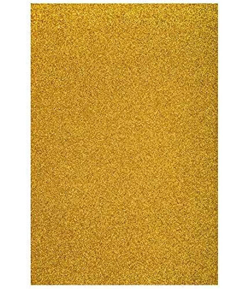 Eclet 10 Sheet A4 Glitter Foam Sheet Sparkles Color, for Art & Craft, Decoration, Gift Wrapping, Scrapbooking, Craft Project, Etc (Yellow)