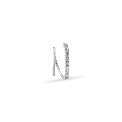 Double wired spiral hoop pair-Rhodium plated