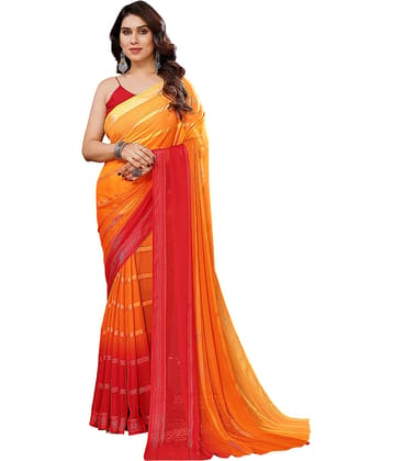 Kashvi Sarees Satin Striped Ilkal Saree With Unstitched Blouse Piece ( Pink )