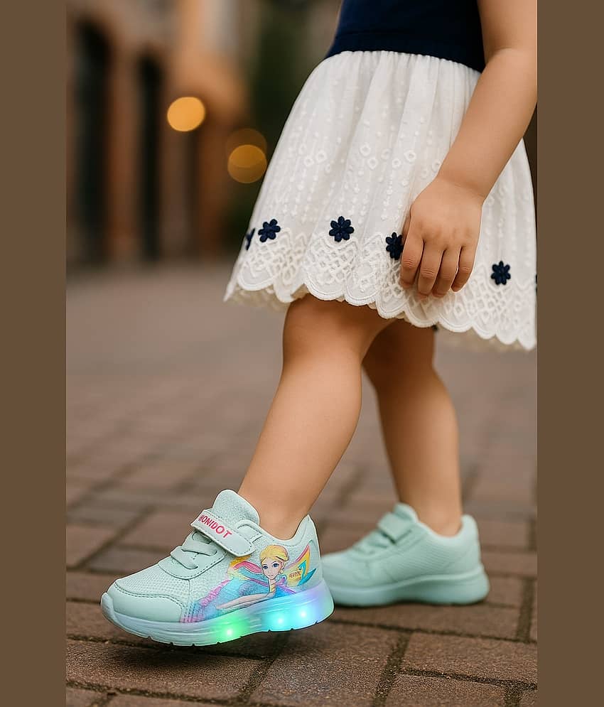 ICONIC ME - Sea Green Girl's LED Shoes ( 1 Pair )