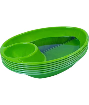 Laserbot 6 Pcs Melamine Dark Green Platter