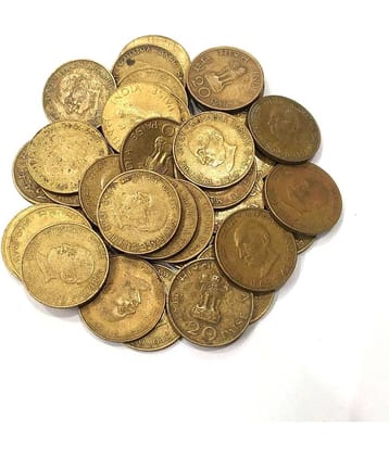 godhood - 20 Paisa Brass Coin Gandhi Pack of 10 Numismatic Coins