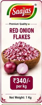 Saajas Foods Red Onion Flakes (1 kg) | Dehydrated Onion | Culinary Seasoning