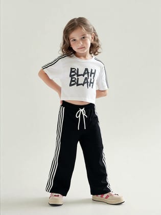 Girl's Imported White Co-Ord Set  [GCS-7404] (4-11 Years)-4-5Y (Size - 24) / Imported / White