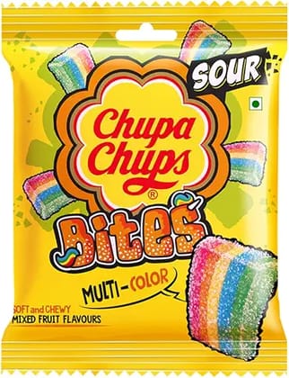 Chupa Chups Sour Bites, Mixed Fruit Punch Flavour, Soft & Chewy Toffee