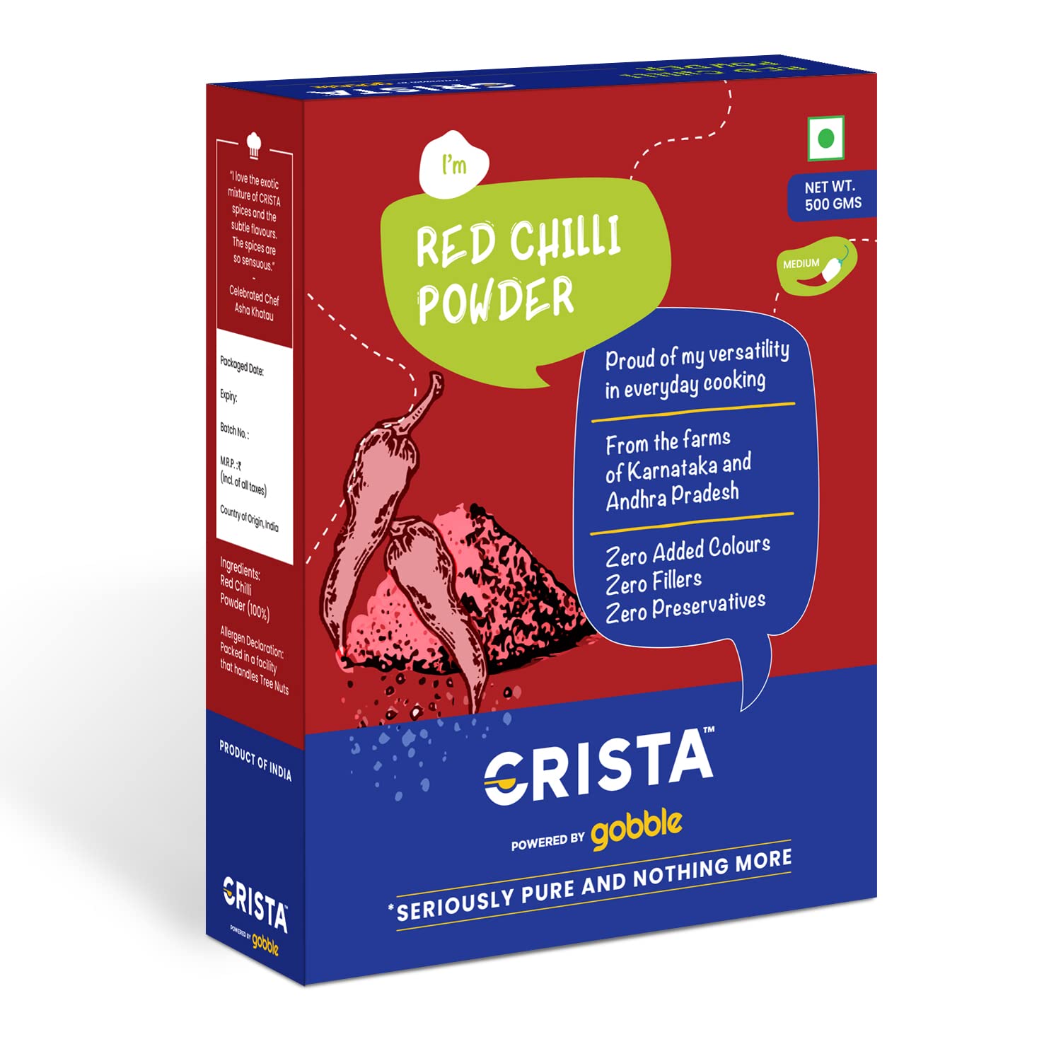 CRISTA Red Chilli Powder, 500 gm