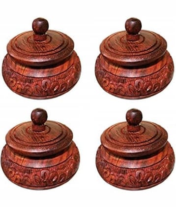 SHAHNAWAZ WOODEN HANDICRAFTS Sindoor Box 4 ( Pack of 4 )