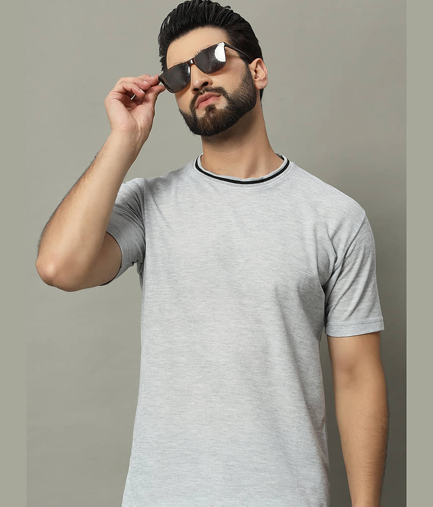 GET GOLF Pack of 1 Cotton Blend Regular Fit Men's T-Shirt ( Grey )