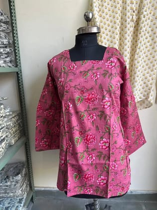 New Collection Of Short kurti With Back Dori Comfortable & Stylish  100% Pure Soft Cotton (6060)