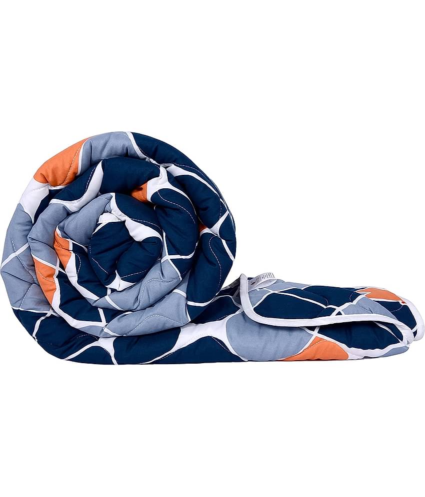 DIVINE CASA Microfiber Geometric Single Comforter ( 230 x 140 ) Pack of 1 - Blue