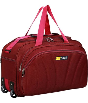AXEN BAGS 60 Ltrs RED Polyester Duffle Trolley