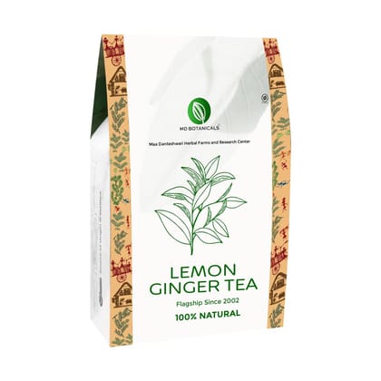 MD Botanicals Lemon Ginger Tea | Refreshing Herbal Detox Blend | Supports Digestion & Immunity | Caffeine-Free | 70g Loose Leaf