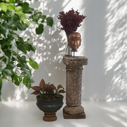 Vintage Style Distressed, Wooden pedestal  : Ruhana 7