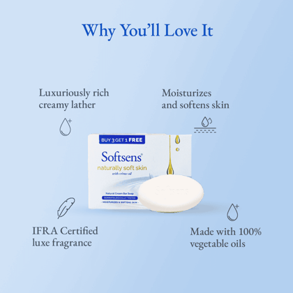 Naturally Soft Skin Cream Bar Soap (100g x 4 Multipack) Naturally Soft Skin Cream Bar Soap (100g x 4 Multipack) - Pack of 3