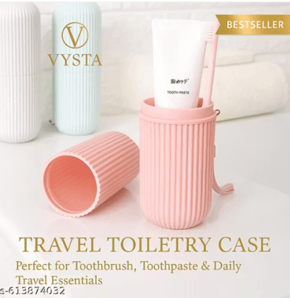 VYSTA Capsule Shape Travel Toothbrush Toothpaste Tube Storage Container Case Holder Portable Toothbrush Storage Plastic Toothbrush Cover for Bathroom Hiking Camping Pen Pencil Stationery Box