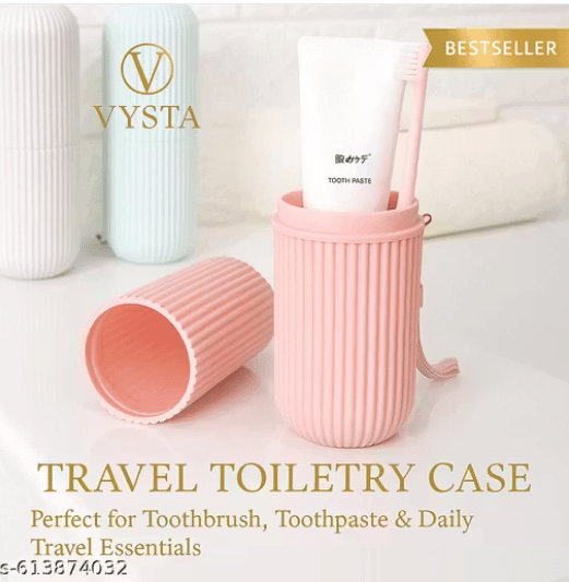 VYSTA Capsule Shape Travel Toothbrush Toothpaste Tube Storage Container Case Holder Portable Toothbrush Storage Plastic Toothbrush Cover for Bathroom Hiking Camping Pen Pencil Stationery Box