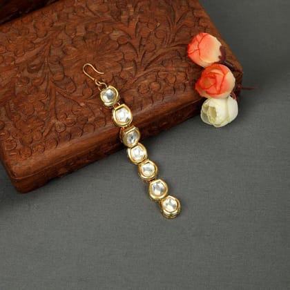 Traditional Gold Plated Kundan Maang Tikka