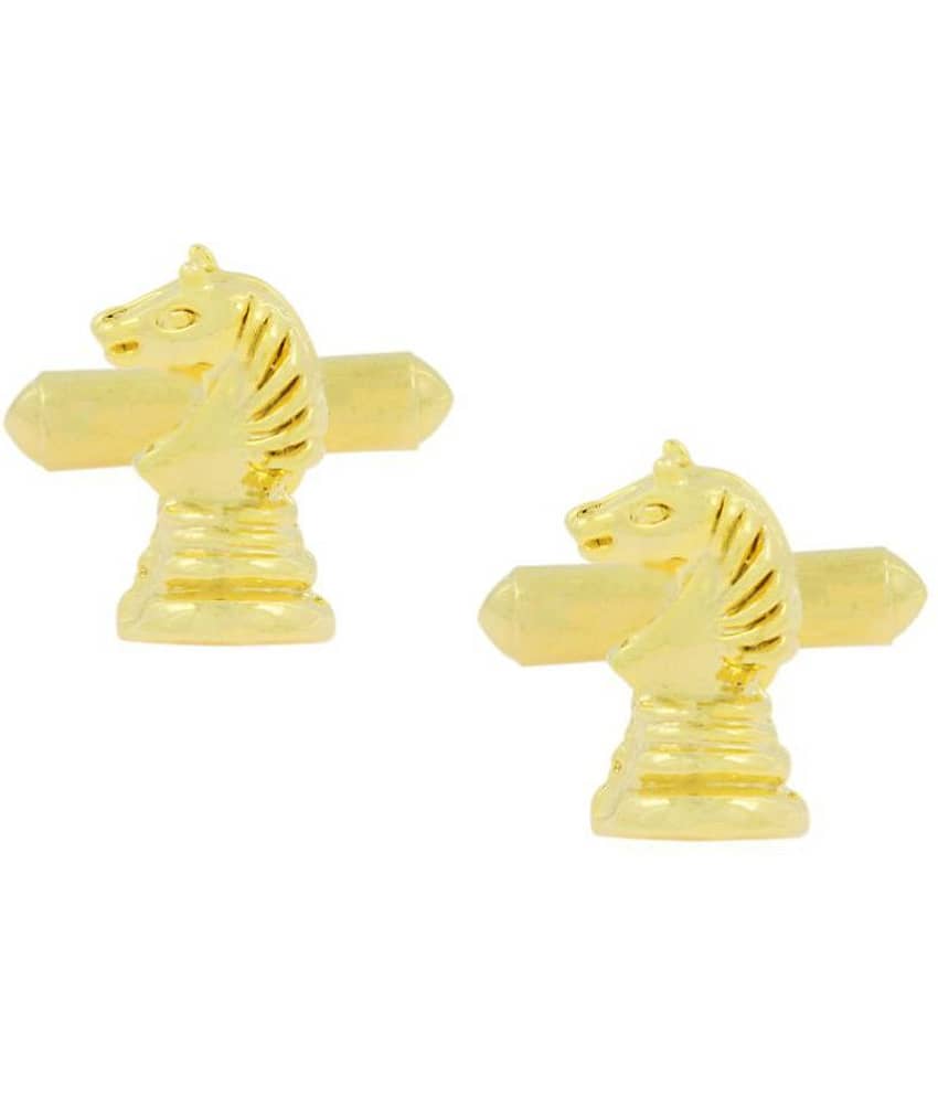 The Jewelbox Formal Shirt Chess Horse Stallion 18K Gold Plated Cufflinks Pair Boys Men Gift Box