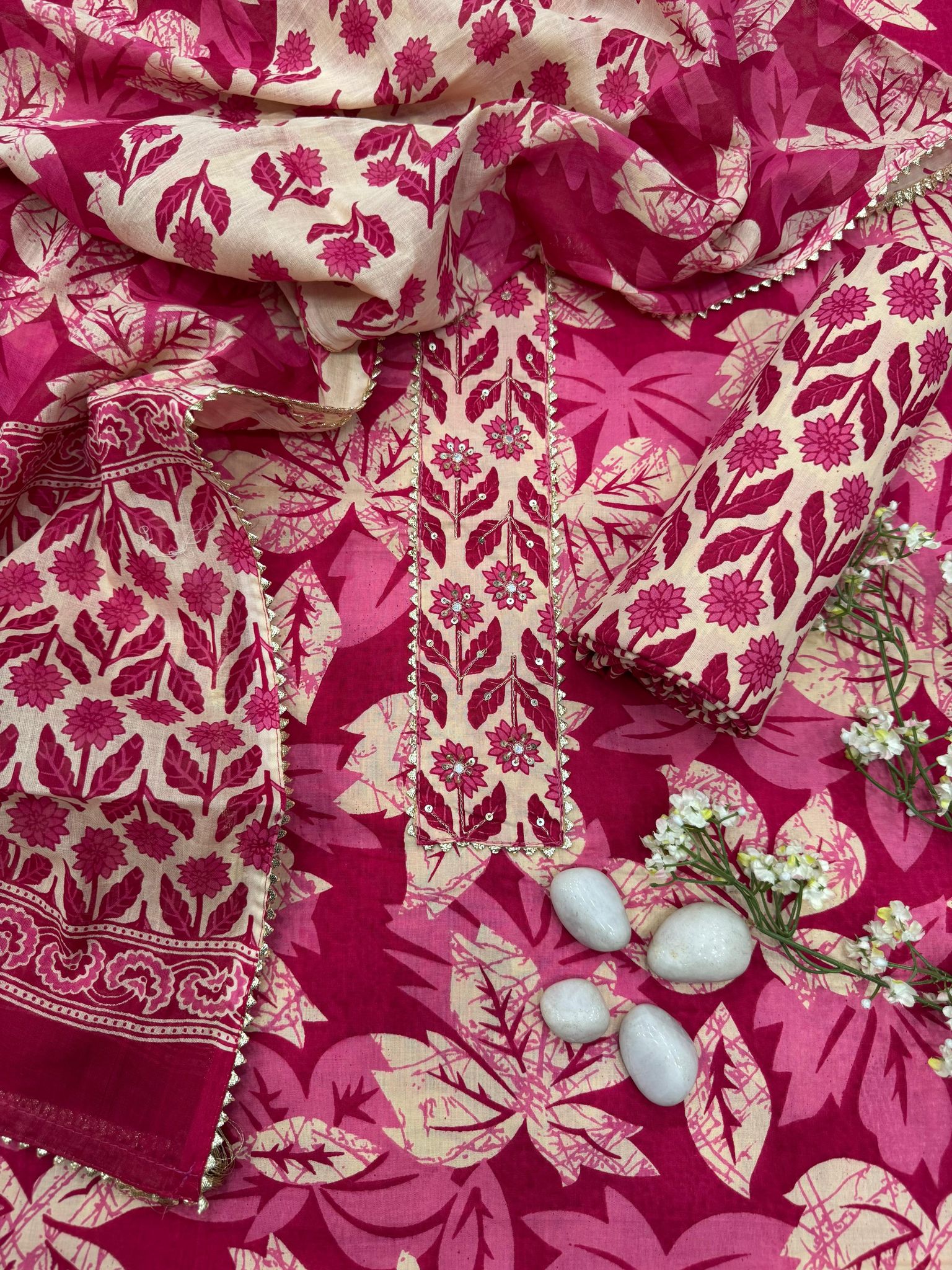 Hand Work Cotton Gota Suit